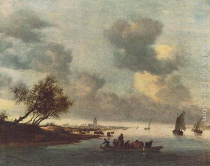 Salomon van Ruysdael A Ferry Boat near Arnheim